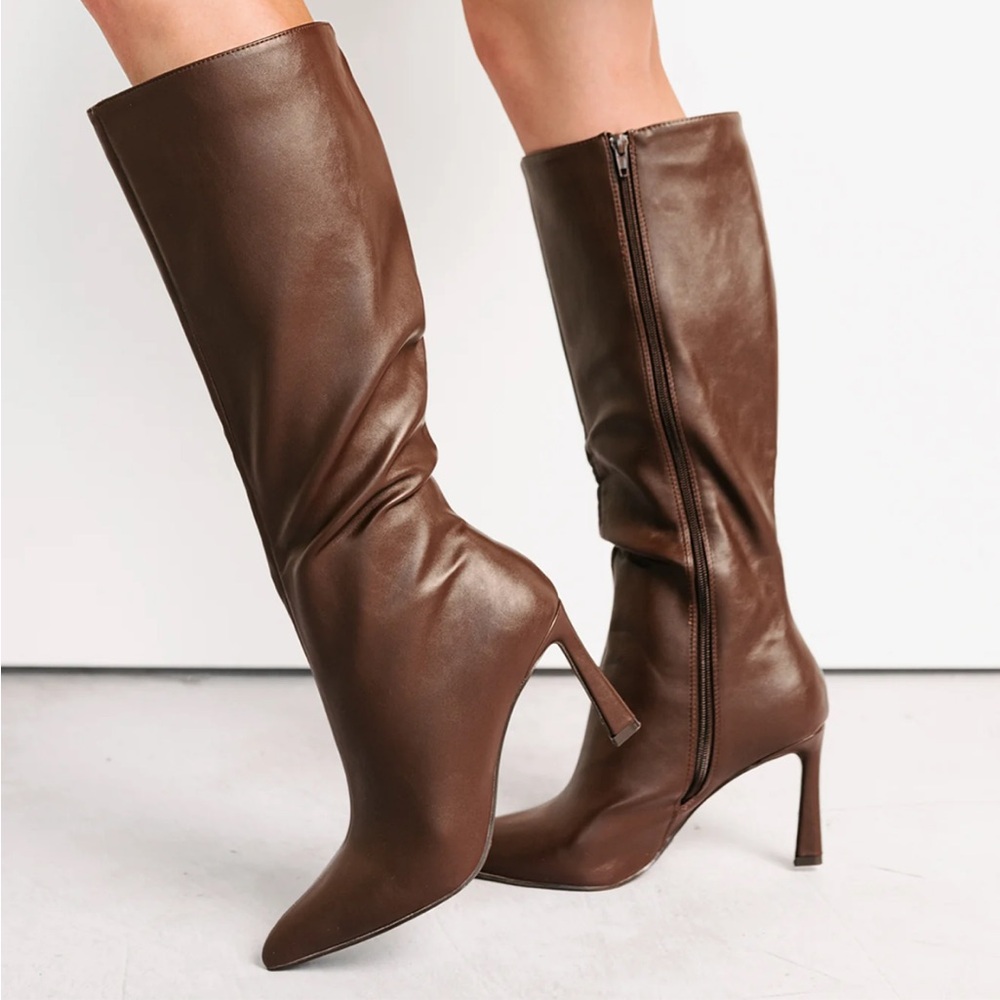 Boutique Brown Heeled boots! Brand New!